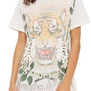 TopShop Tiger Corsette T shirt Dress